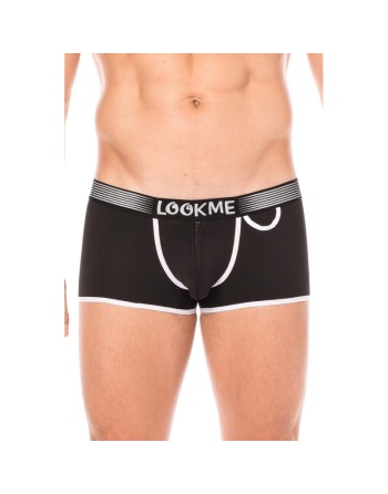 Mini-Pants noir échancré avec zip 