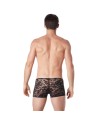 Boxer noir en fine dentelle avec légère transparence