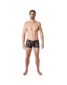 Boxer noir en fine dentelle avec légère transparence