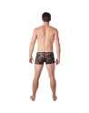 Boxer noir en fine dentelle avec légère transparence