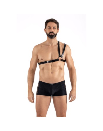 Harnais homme simili cuir double lanières sur épaule 