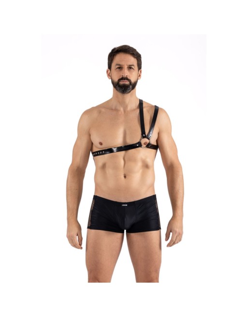 Harnais homme simili cuir double lanières sur épaule 