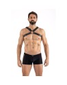 Harnais homme simili cuir larges sangles avec anneaux 