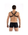 Harnais homme simili cuir larges sangles avec anneaux 