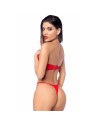 Ensemble 2 pièces en similicuir rouge lisse 
