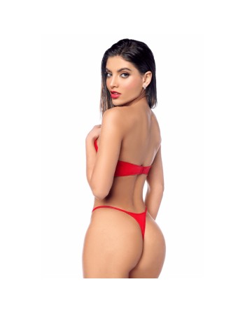 Ensemble 2 pièces en similicuir rouge lisse 