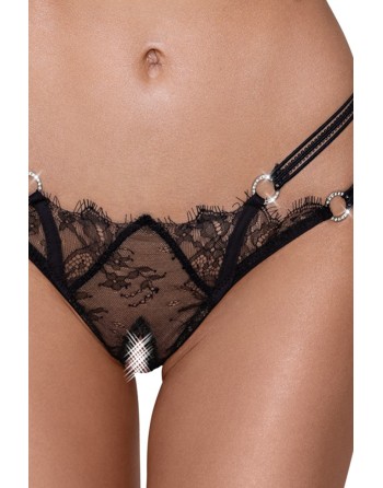 String ouvert Rio noir en dentelle - Cottelli LINGERIE