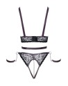 Ensemble ouvert 3 pièces noires - Cotelli Bondage