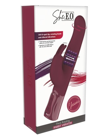 Vibro Rabbit rotatif triple stimulation XXL - She.E.O