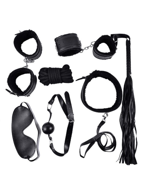 Ensemble Bondage noir - 10 pièces 
