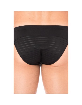Slip noir rayé opaque et transparent