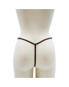 String en dentelle marron ouvert avec chaînes dorées