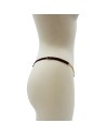 String en dentelle marron ouvert avec chaînes dorées