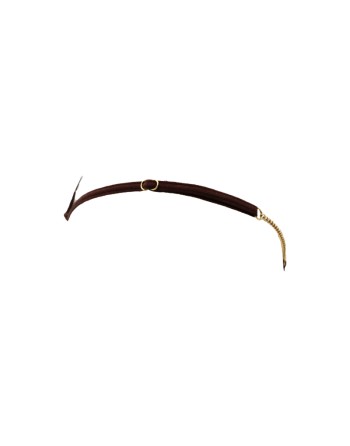 String en dentelle marron ouvert avec chaînes dorées