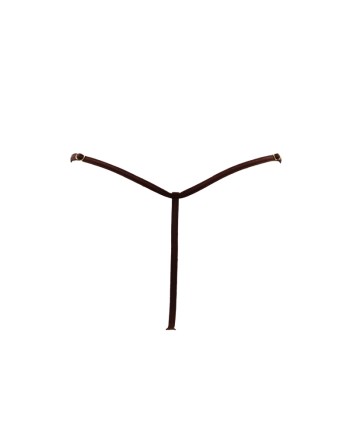 String en dentelle marron ouvert avec chaînes dorées