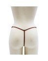 String en dentelle taupe ouvert avec chaînes dorées