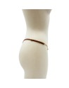 String en dentelle taupe ouvert avec chaînes dorées