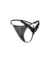 String noir en dentelle avec bijou cœur doré