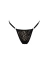 String noir en dentelle avec bijou cœur doré