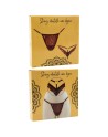 String taupe en dentelle avec bijou cœur doré