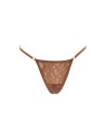 String taupe en dentelle avec bijou cœur doré