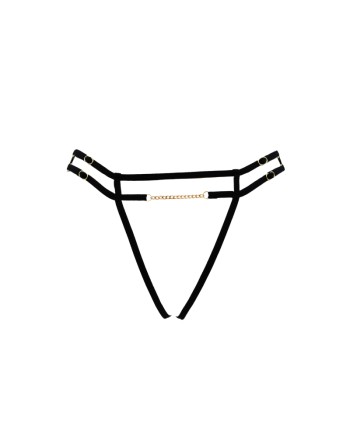String noir avec bijou couleur aléatoire et chaîne dorée
