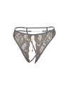 String gris avec bijou couleur aléatoire et chaîne dorée