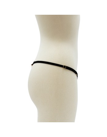 String noir avec bijou perle  strass dorés