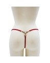 String rouge avec bijou perle  strass dorés