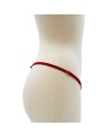 String rouge avec bijou perle  strass dorés