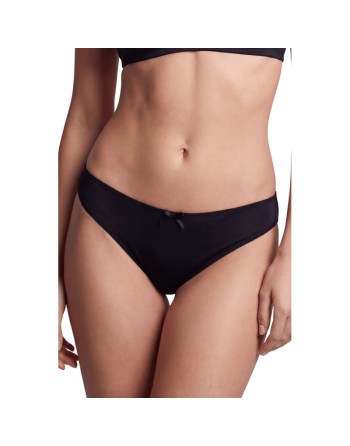 Culotte noire en dentelle avec nœud en satin