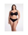Culotte noire en dentelle avec nœud en satin