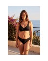 Culotte noire en dentelle avec nœud en satin