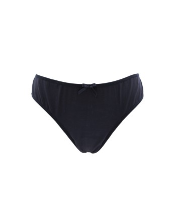Culotte noire en dentelle avec nœud en satin