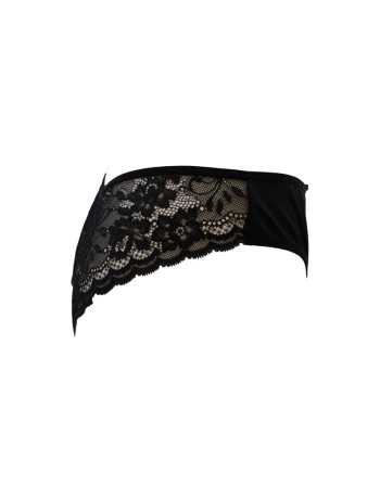 Culotte noire en dentelle avec nœud en satin