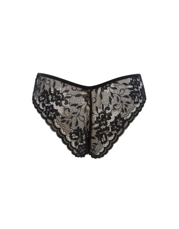 Culotte noire en dentelle avec nœud en satin