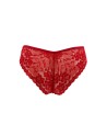 Culotte rouge en dentelle avec nœud en satin