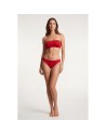 Culotte rouge en dentelle avec nœud en satin