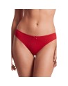 Culotte rouge en dentelle avec nœud en satin