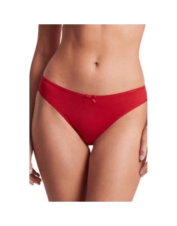 Culotte rouge en dentelle avec nœud en satin