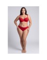 Culotte rouge en dentelle avec nœud en satin