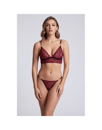 String bordeaux avec anneaux détachables