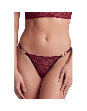 String bordeaux avec anneaux détachables