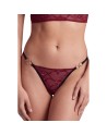 String bordeaux avec anneaux détachables