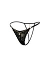 String noir en dentelle avec bijou et chaîne dorée