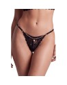 String noir en dentelle avec bijou et chaîne dorée