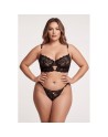 String noir en dentelle avec bijou et chaîne dorée