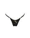 String noir en dentelle avec bijou et chaîne dorée
