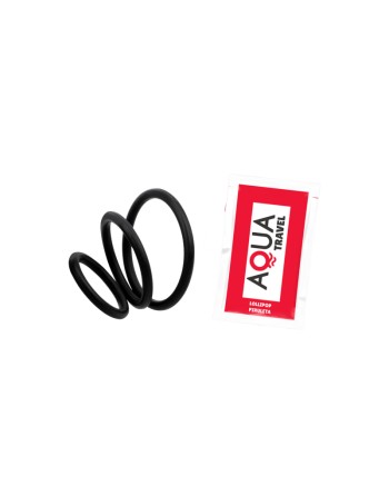 Trio d'Anneaux Péniens Silicone Noir Pocket Pleasure  1 dosette de lubrifiant