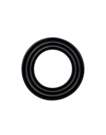 Trio d'Anneaux Péniens Silicone Noir Pocket Pleasure  1 dosette de lubrifiant